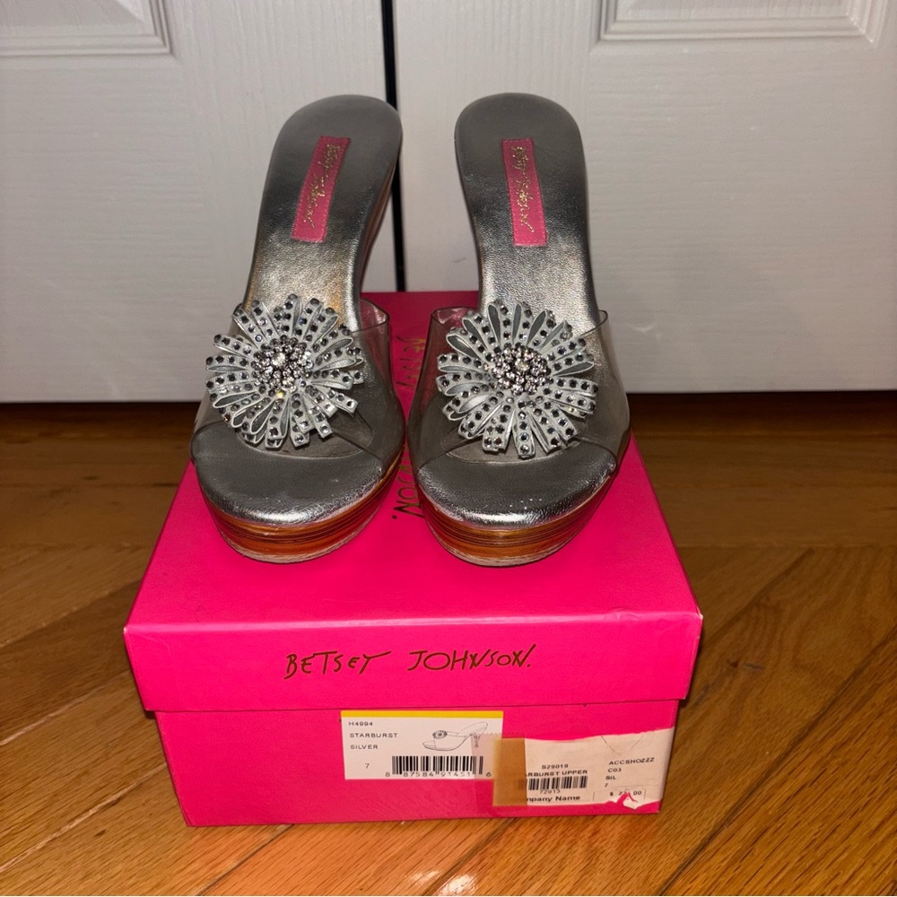 Betsey Johnson Starburst Silver Women's Heels